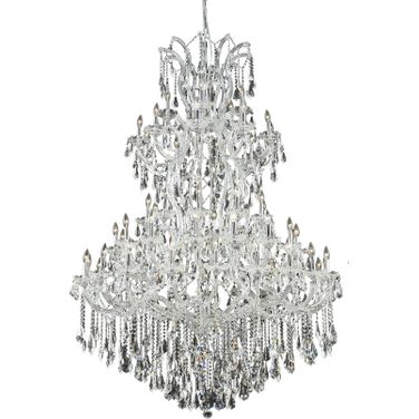 2801G54C/RC Maria Theresa 54" Chrome 61 Light Chandelier With Clear Royal Cut Crystal Trim