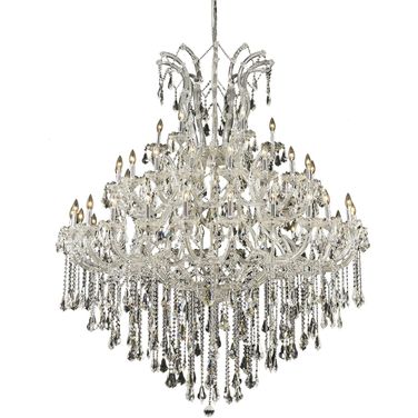 2801G60C/RC Maria Theresa 60" Chrome 49 Light Chandelier With Clear Royal Cut Crystal Trim