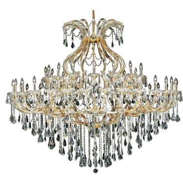 2801G72G/RC Maria Theresa 72" Gold 49 Light Chandelier With Clear Royal Cut Crystal Trim