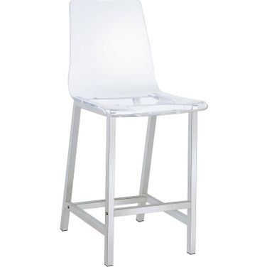 Juelia Counter Height Stools Chrome and Clear Acrylic Set of 2