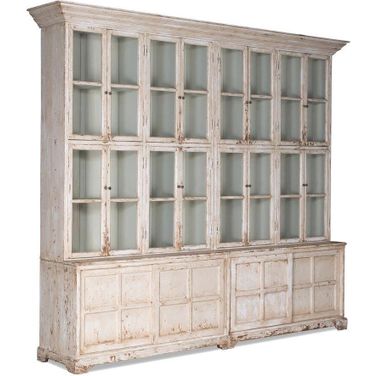 White Glass Front Bookcase