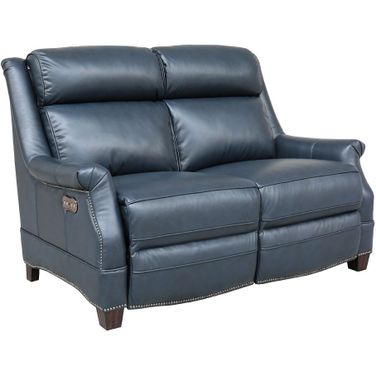 Warrendale Power Reclining Loveseat w/ Power Headrest (Blue)