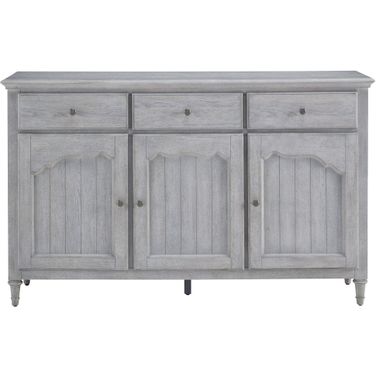 3-Door Credenza with Storage Drawers In Gray