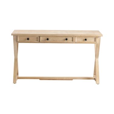 3 Drawer Acacia Writing Desk In Tan