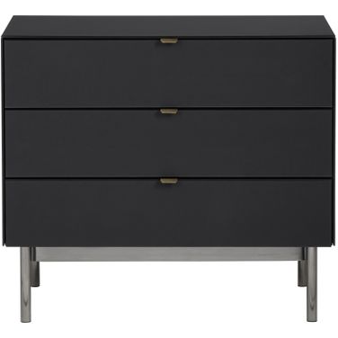 3 Drawer Accent Chest In Gray and Black
