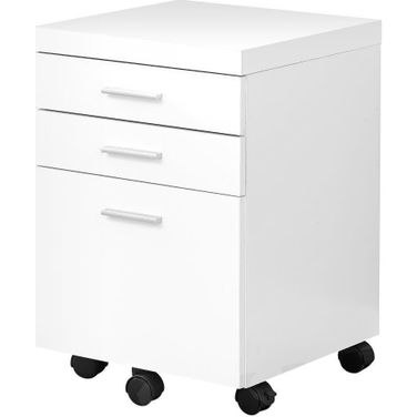 3 Drawer Filing Cabinet In White On Castors