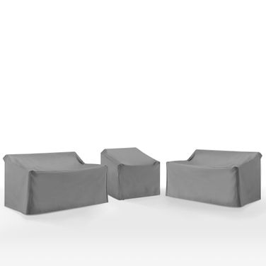 3 Piece Outdoor Sectional Furniture Cover Set In Gray