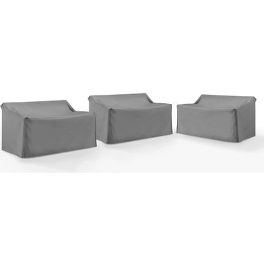 3 Piece Outdoor Sectional Furniture Cover Set In Gray