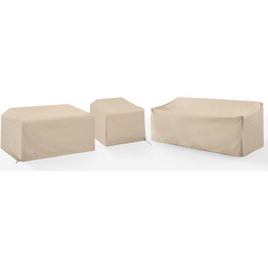 3 Piece Outdoor Sectional Furniture Cover Set In Tan