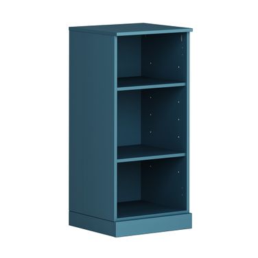 3-Shelf Bookcase with Adjustable Shelves In Teal Blue