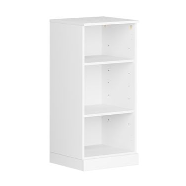 3-Shelf Bookcase with Adjustable Shelves In White
