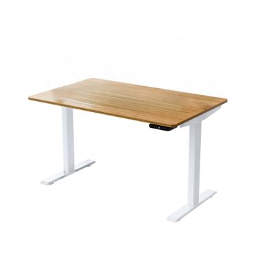 30 Inch Adjustable Stainless Steel Computer Desk In White and Brown