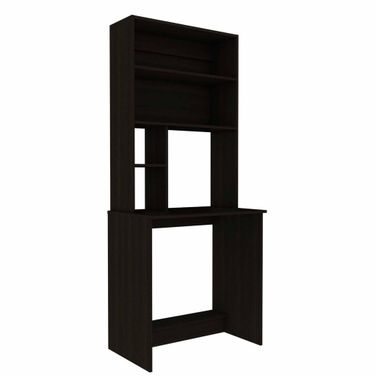 30 Inch Computer Desk with Hutch In Black