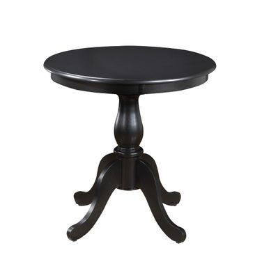 30 Inch Rounded Solid Manufactured Wood and Solid Wood Pedestal Base Dining Table In Black