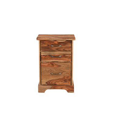30 Inch Solid Wood Three Drawers Filing Cabinet In Natural