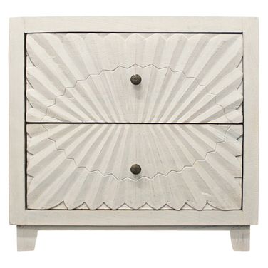 30 Inch Two Drawer Nightstand In Ivory