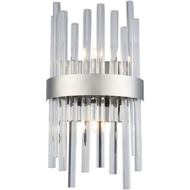 Dallas 8" Chrome And Clear 2 Light Wall Sconce With Royal Cut Crystal Trim
