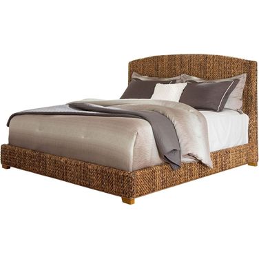 Laughton Hand-Woven Banana Leaf Queen Bed Amber