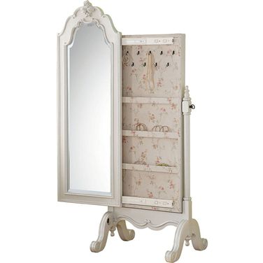 Edalene Pearl White Jewelry Armoire
