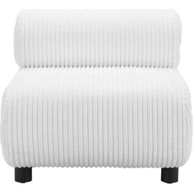 31 Inch Corduroy and Upholstered Side Chair In White and Black