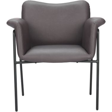 31 Inch Faux Leather and Faux Leather Arm Chair In Black and Brown