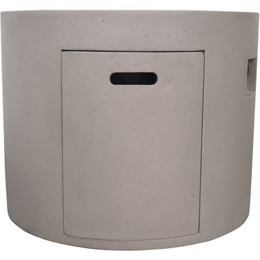31 Inch Round 40000 Btu Fire Pit with Smooth Concrete Surface In Light Grey
