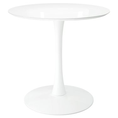 32 Inch Metal Dining Table In White
