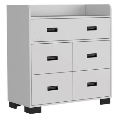 33 Inch Five Drawer Dresser In White