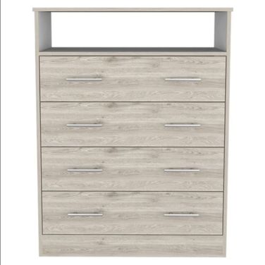 33 Inch Manufactured Wood Four Drawer Dresser In Light Grey