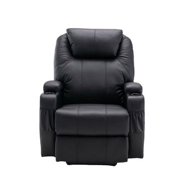 33 Inch Power Heated Massage Lift Assist Recliner In Black