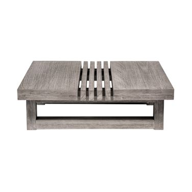 33 Inch Solid Wood Outdoor Coffee Table In Gray