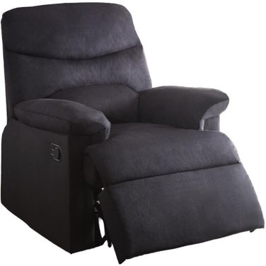 35 Inch Microfiber Manual Recliner In Black