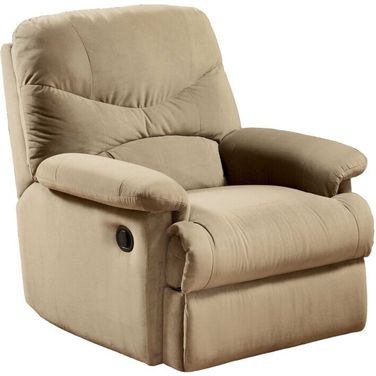 35 Inch Microfiber Recliner In Beige