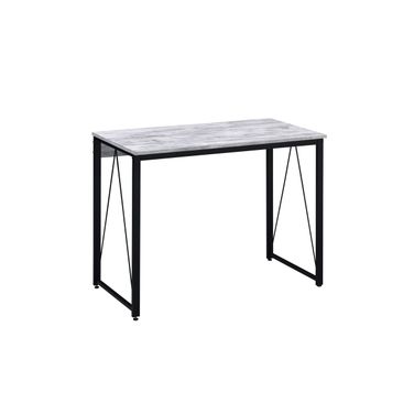 35 Inch Writing Desk In Antique White and Black