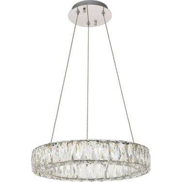 3503D17C Monroe 18" Chrome Pendant With Clear Royal Cut Crystal Trim