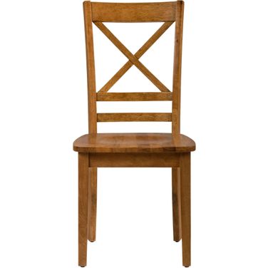Simplicity Cross Back Dining Chair Set of 2 In Honey