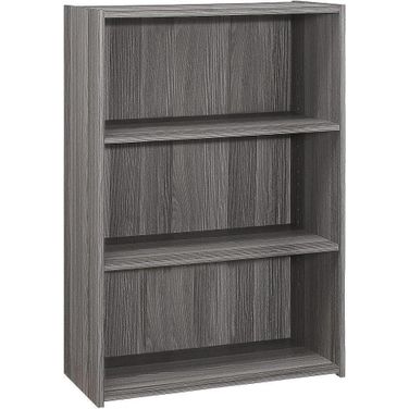 36 Inch Bookcase In Grey With 3 Shelves
