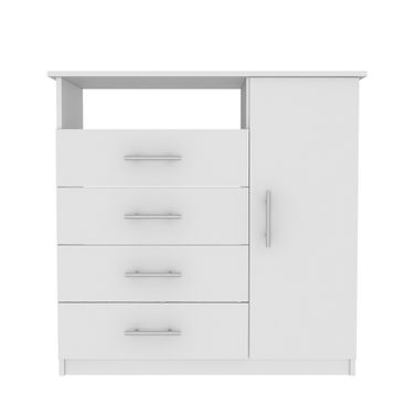 36 Inch Manufactured Wood Four Drawer Combo Dresser In White