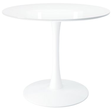 36 Inch Metal Dining Table In White