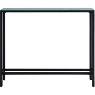 36 Inch Mirrored Glass Console Table In Black