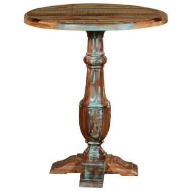 36 Inch Rounded Solid Wood Pedestal Base Dining Table In Brown