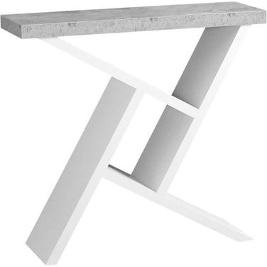36 Inch White Cement Look Hall Console