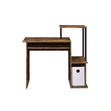 37 Inch Wood and Metal Computer Desk In Oak and Black