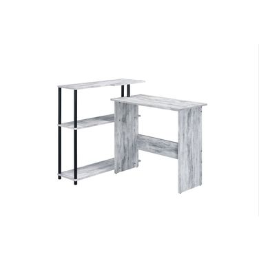 39 Inch L Shape Writing Desk In Antiqued White