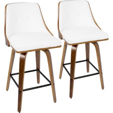 Gianna Counter Stool Set of 2 In White