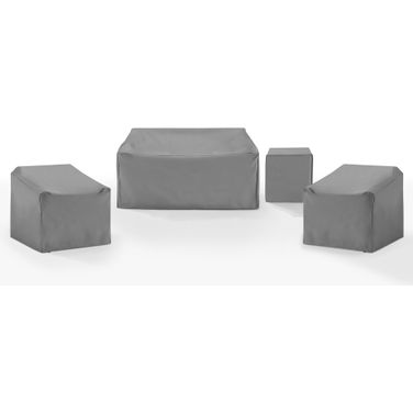4 Piece Outdoor Furniture Cover Set In Gray