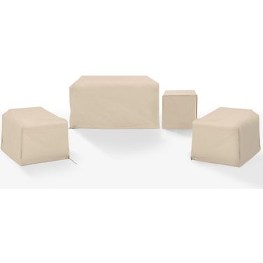 4 Piece Outdoor Furniture Cover Set In Tan