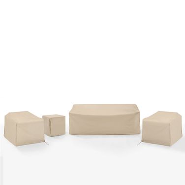 4 Piece Outdoor Furniture Cover Set In Tan