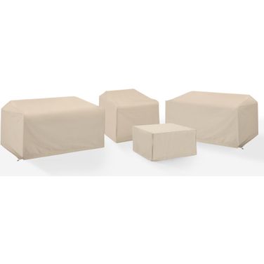 4 Piece Outdoor Sectional Furniture Cover Set In Tan