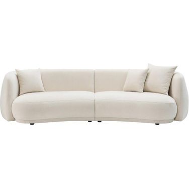 4-Seat Curved Sofa In Ivory And Beige